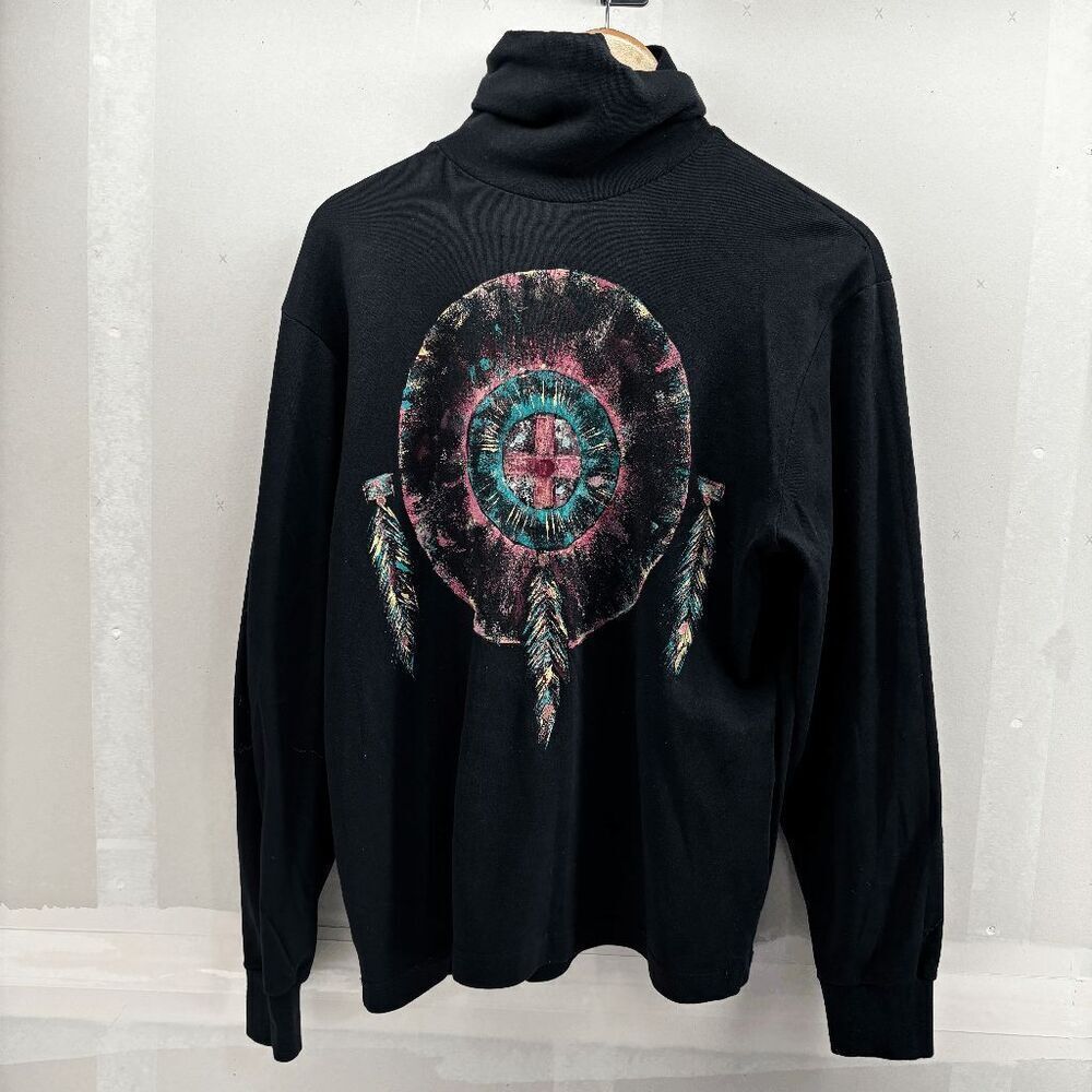 Eastern Mountain Sports Black Heavy Turtleneck Womens L Painted Dream Catcher